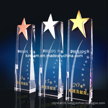 Five-Star Metal Crystal Glass Trophy Craft